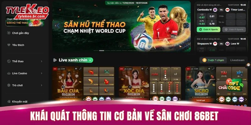 86BET - Sân Chơi Cá Cược Xanh Chín, Khuyến Mãi Khủng 2026 1 Khái quát thông tin cơ bản về sân chơi 86BET
