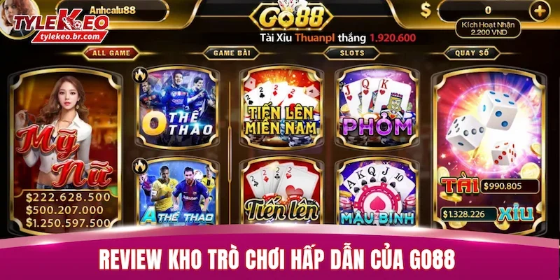 GO88 - Đánh Giá Từ Giao Diện Đến Chất Lượng Dịch Vụ 3 Review kho trò chơi hấp dẫn của GO88
